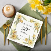 Elegante gele narcissen Bloemen 30e verjaardag Servet