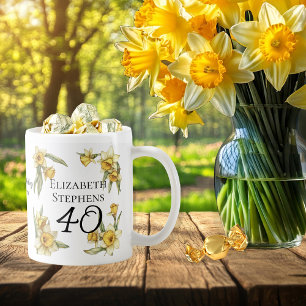 Elegante gele narcissen Bloemen 40e verjaardag Koffiemok