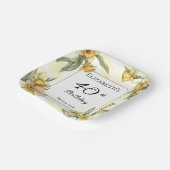 Elegante gele narcissen Bloemen 40e verjaardag Papieren Bordje (Gebogen)