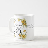 Elegante gele narcissen Bloemen 50ste verjaardag Koffiemok (Voorkant links)