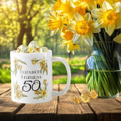 Elegante gele narcissen Bloemen 50ste verjaardag Koffiemok