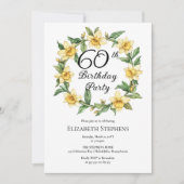 Elegante gele narcissen Bloemen 60e verjaardag Kaart (Voorkant)