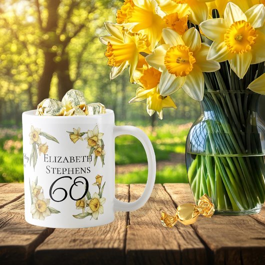 Elegante gele narcissen Bloemen 60e verjaardag Koffiemok