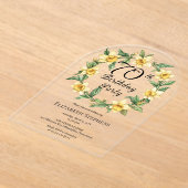 Elegante gele narcissen Floral 70e verjaardag Acryl Uitnodigingen (Laagn)