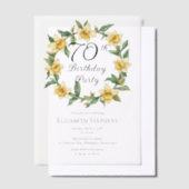 Elegante gele narcissen Floral 70e verjaardag Vellum Uitnodigingen (Offset)