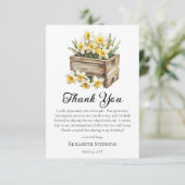 Elegante gele narcissen Floral Crate Verjaardag Bedankkaart (Staand voorkant)