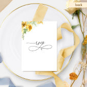 Elegante gele oker bloem met/zonder diner RSVP