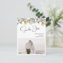 Elegante Gele Paarse Wilde Bloem Bruiloft