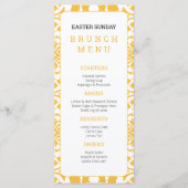 Elegante gele Paaszondag Brunch Floral Chic Menu (Voorkant)