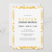 Elegante gele paaszondag brunch uitnodiging (Voorkant)