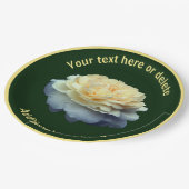 Elegante gele roos bloem gepersonaliseerde partij papieren bordje (Gekanteld)