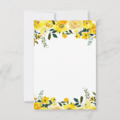 Elegante, gele roos bloemenbruiloft RSVP-kaart RSVP Kaartje (Achterkant)