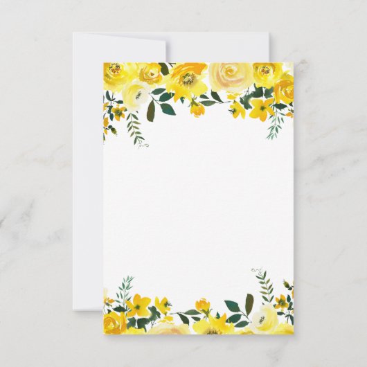 Elegante, gele roos bloemenbruiloft RSVP-kaart RSVP Kaartje (Achterkant)