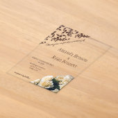 Elegante Gele Roos Roccoco Patroon Bruiloft Acryl Uitnodigingen (Laagn)