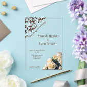 Elegante Gele Roos Roccoco Patroon Bruiloft Acryl Uitnodigingen (Insitu (Huwelijk))