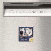 Elegante Gele Rose Bloemen Foto Dank u Bruiloft Magneet (Insitu (Vaatwasser))