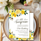 Elegante Gele Rose Bloemen Verrassing 21e Verjaard Kaart