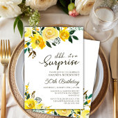 Elegante Gele Rose Bloemen Verrassing 50ste Verjaa Kaart