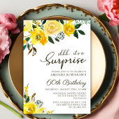 Elegante Gele Rose Bloemen Verrassing 60ste Verjaa Kaart