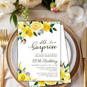 Elegante Gele Rose Bloemen Verrassing 60ste Verjaa Kaart