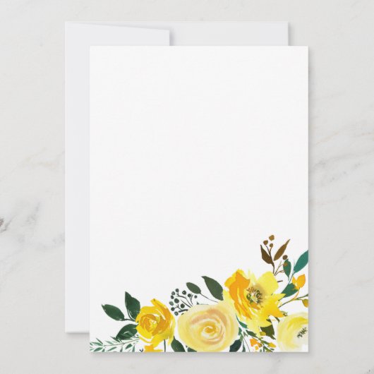 Elegante Gele Rose Bloemen Verrassing 70ste Verjaa Kaart (Achterkant)