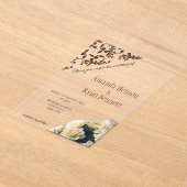 Elegante Gele Rose Roccoco Patroon Wedding Acryl Uitnodigingen (Laagn)