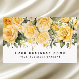 Elegante Gele Rozen Bloemen Bloemstuk Visitekaartje