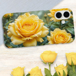 Elegante gele rozen met regendruppels bloementuin iPhone 16 plus hoesje