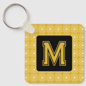 Elegante Gele Sleutelhanger met Monogram (Voorkant)