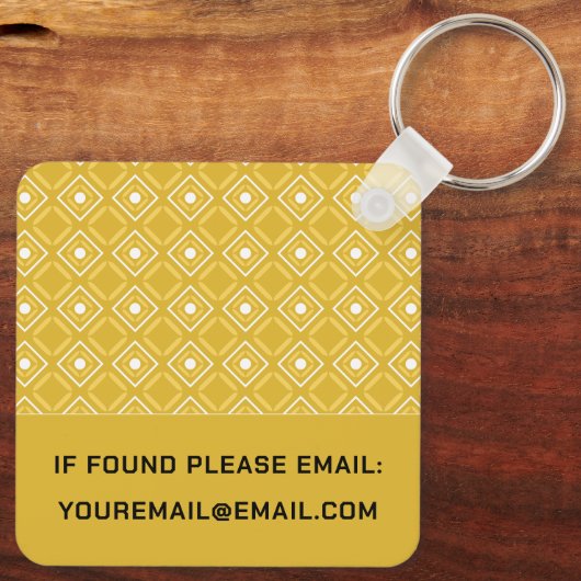 Elegante Gele Sleutelhanger met Monogram (Achterkant)