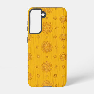 Elegante gele Sunmica textuur met bloemenpatroon Samsung Galaxy Hoesje