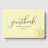 Elegante Gele Tarwehalmen Gastenboek (Voorkant)