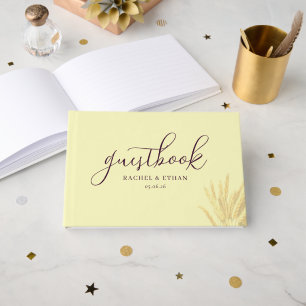 Elegante Gele Tarwehalmen Gastenboek