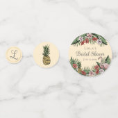 Elegante Gele Tropische Bruidsdouche Confetti (Voorkanten)