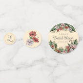 Elegante Gele Tropische Bruidsdouche Confetti (Achterkanten)