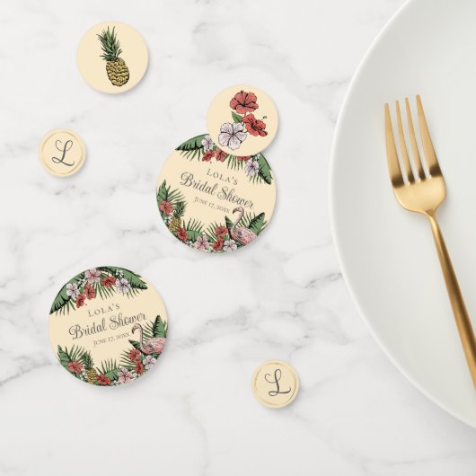 Elegante Gele Tropische Bruidsdouche Confetti (Groep)