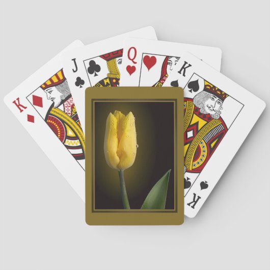 Elegante Gele Tulp Pokerkaarten (Achterkant)