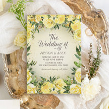 Elegante Gele Waterverf Bloem Goud Glitter