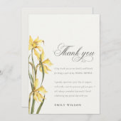 Elegante gele waterverf narcis bruidsdouche bedankkaart (Voorkant / Achterkant)
