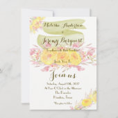 Elegante Gele Waterverf Roos Huwelijksuitnodiginge Kaart (Voorkant)