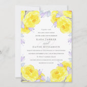 Elegante gele Waterverf Rozen | Bruiloft Kaart (Voorkant)