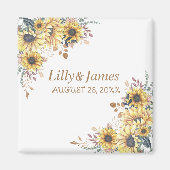 Elegante Gele Waterverf Zonnebloem Zonnig Magneet (Voorkant)