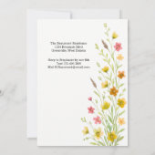 Elegante Gele Wilde Bloem 1e Verjaardagsfeestje Kaart (Achterkant)