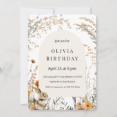 Elegante Gele Wilde Bloemen Boog Pasen Kaart (Voorkant)