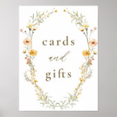 Elegante gele wilde bloemen Kaarten en geschenken Poster (Voorkant)