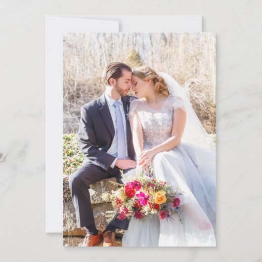Elegante gele witte bloemenbruiloft kaart (Achterkant)