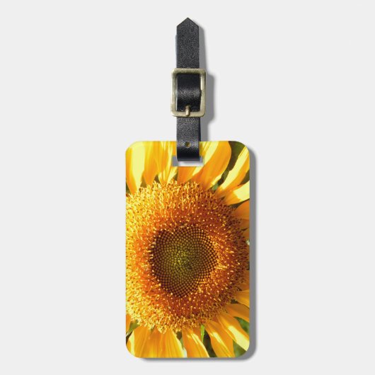 Elegante gele zonnebloem bagagelabel (Voorkant verticaal)