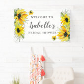 Elegante Gele Zonnebloem Bloemrijke Bruidsdouche Spandoek (Insitu)