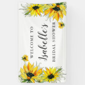 Elegante Gele Zonnebloem Bloemrijke Bruidsdouche Spandoek (Verticaal)