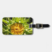 Elegante gele zonnebloem foto bagagelabel (Voorkant horizontaal)